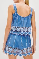 Shell-Patterned Lace Bandeau Top