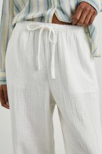 Fine-Striped Linen Wide-Leg Pants