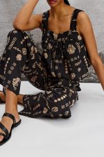 Art Print Square-Necked Top