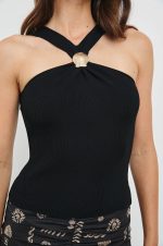 Elegant Decorative Neck-Wrap Top