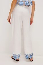 Shell-Patterned Loose Trousers