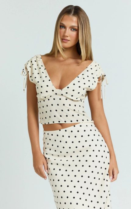 Elise Top - Gather Bust and Shoulder Strap Top in White
