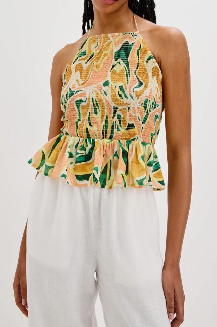 Retro Casual Neckwrap Top