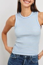 Striped Round-Neck Sleeveless Pullover