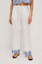 Shell-Patterned Loose Trousers