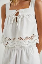 Art Print Square-Necked Top