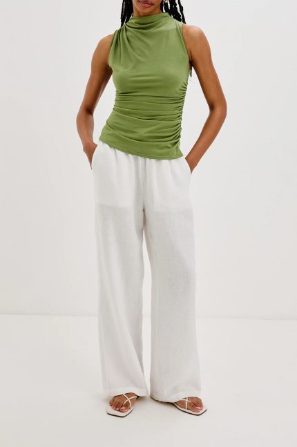 Ruffled Waist-Hugging Women's Blouse
