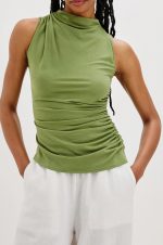 Ruffled Waist-Hugging Women's Blouse