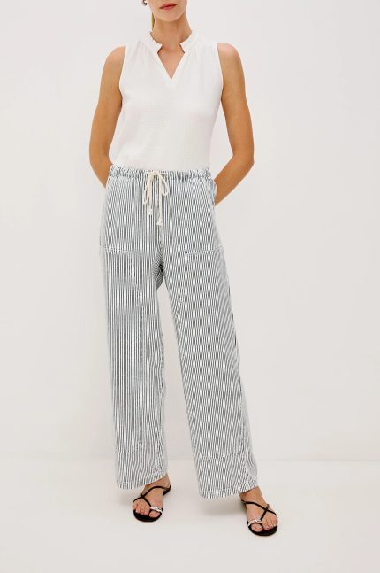Striped Printed Loose Casual Pants