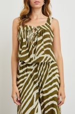 Art Print Square-Necked Top