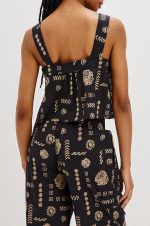 Art Print Square-Necked Top
