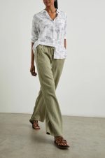 Fine-Striped Linen Wide-Leg Pants
